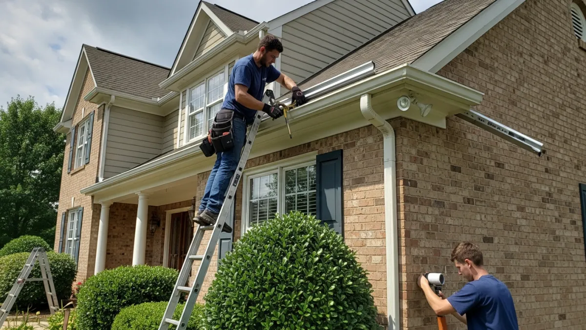 Gutter installation on Woodbridge VA home