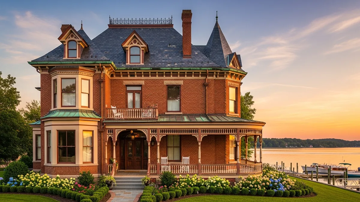 Historic Victorian home with slate roof in Occoquan Virginia