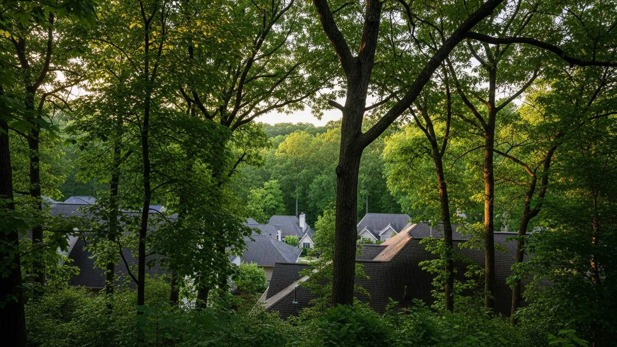 Established Lake Ridge neighborhood in Woodbridge VA with mature trees